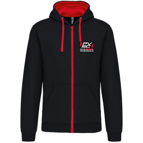 Sweat-shirt zipp&eacute; PVSC capuche