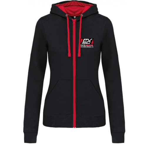 Sweat-shirt zipp&eacute; PVSC capuche Femme