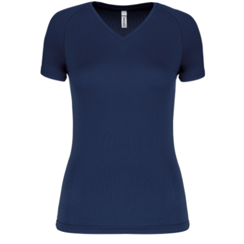T-shirt de sport manches courtes col v femme