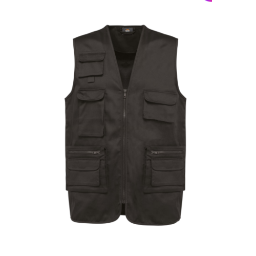 Gilet polycoton multipoches doubl&eacute; unisexe