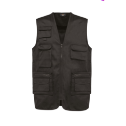 Gilet polycoton multipoches doubl&eacute; unisexe